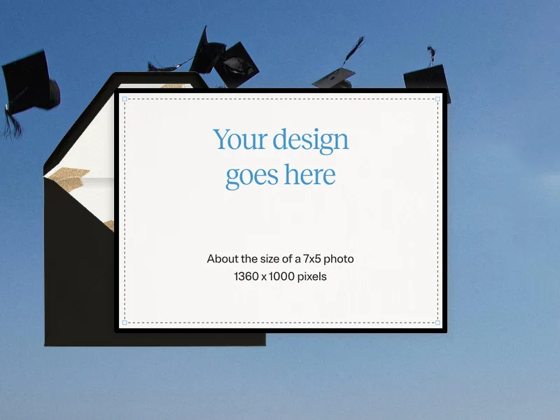 Upload Your Own Design (Grad Cap Toss) Invitation premium template design