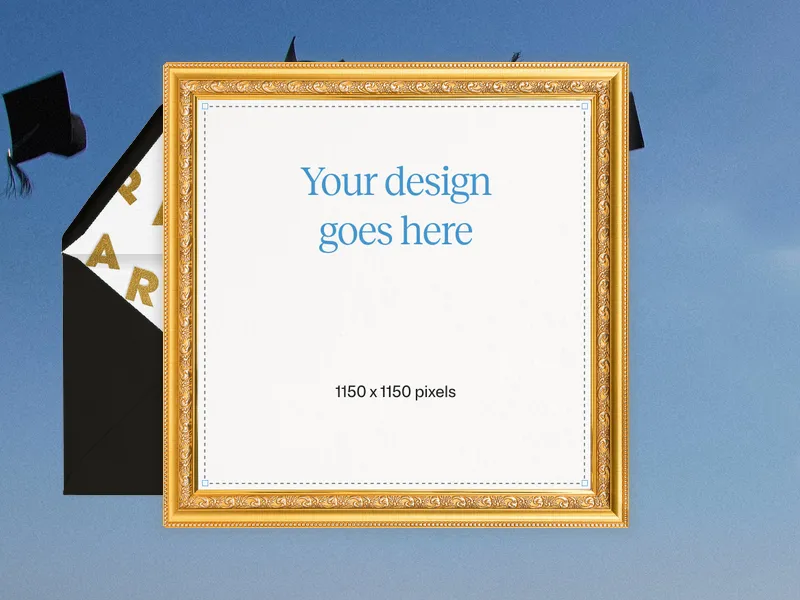 Upload Your Own Design (Grad Cap Toss) Invitation premium template design
