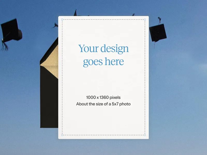 Upload Your Own Design (Grad Cap Toss) Invitation premium template design