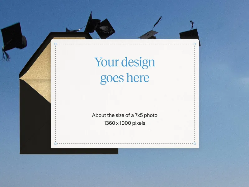 Upload Your Own Design (Grad Cap Toss) Invitation premium template design