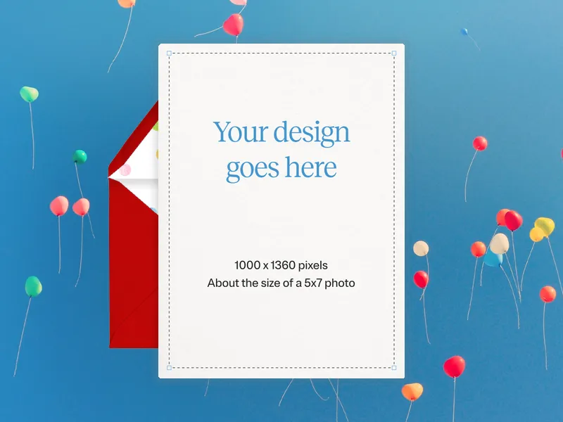 Upload Your Own Design (Birthday Balloons) Invitation premium template design