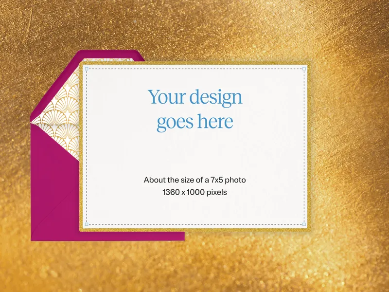 Upload Your Own Design (Metallic Motifs) Invitation premium template design