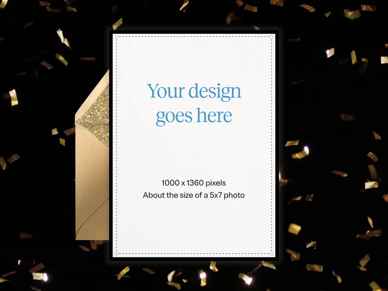 Upload Your Own Design (Confetti Shower) Invitation premium template design