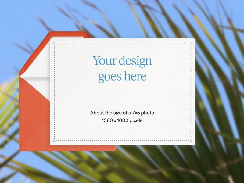 Upload Your Own Design (Summer Fronds) Invitation premium template design