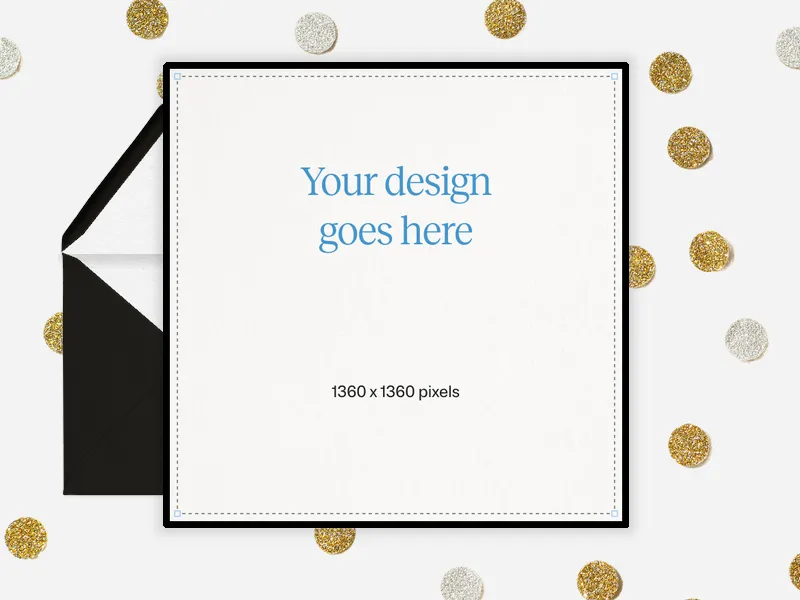 Upload Your Own Design (Gold Confetti) Invitation premium template design