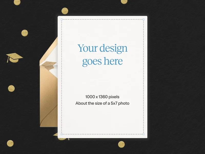 Upload Your Own Design (Graduation Confetti) Invitation premium template design