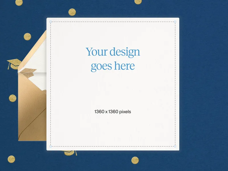 Upload Your Own Design (Graduation Confetti) Invitation premium template design