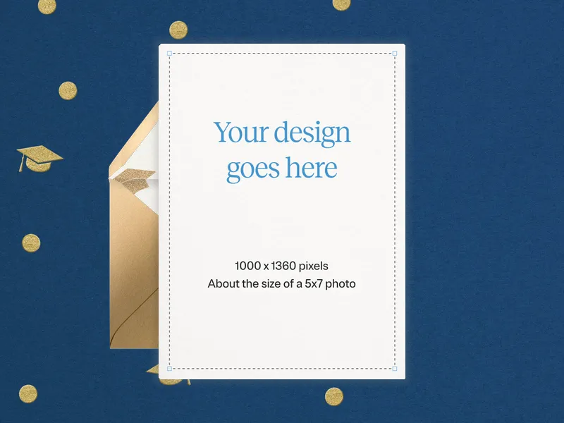 Upload Your Own Design (Graduation Confetti) Invitation premium template design