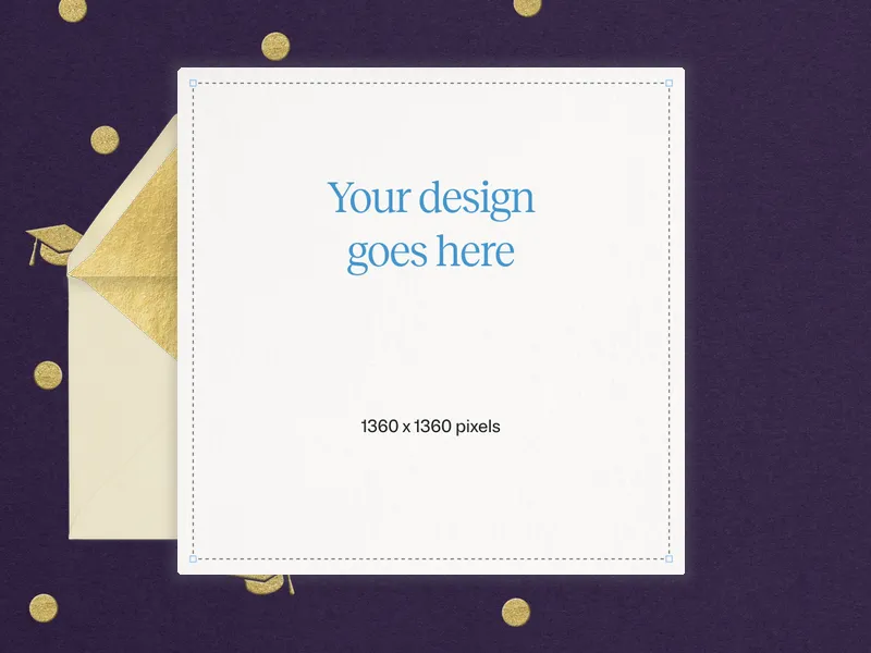 Upload Your Own Design (Graduation Confetti) Invitation premium template design