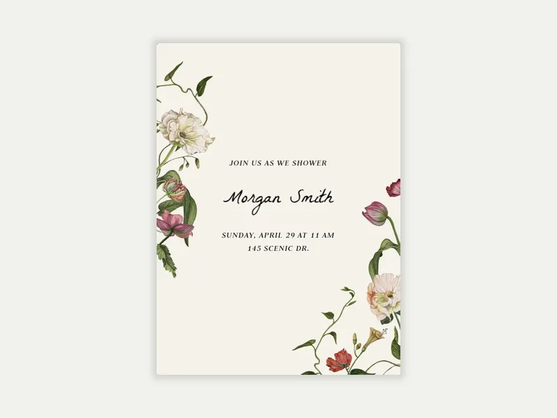 Blooms of Love Invitation free template design