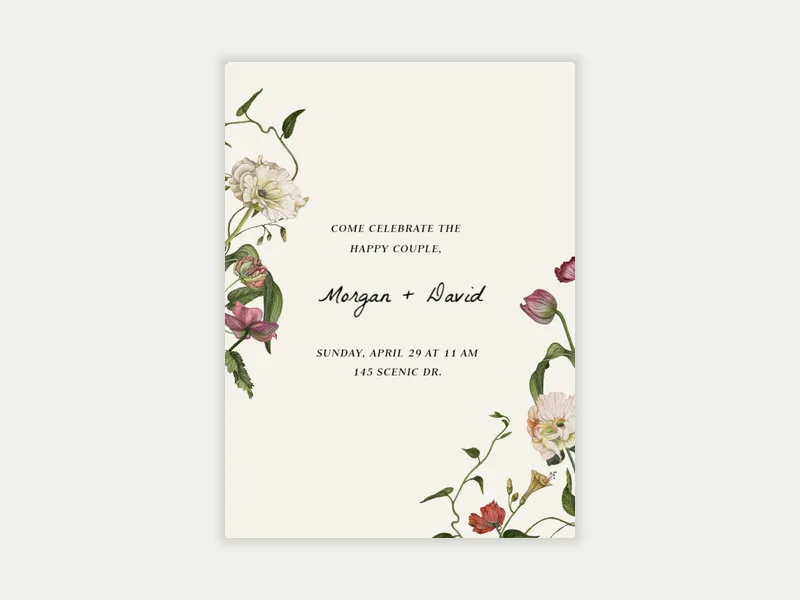Blooms of Love Invitation free template design