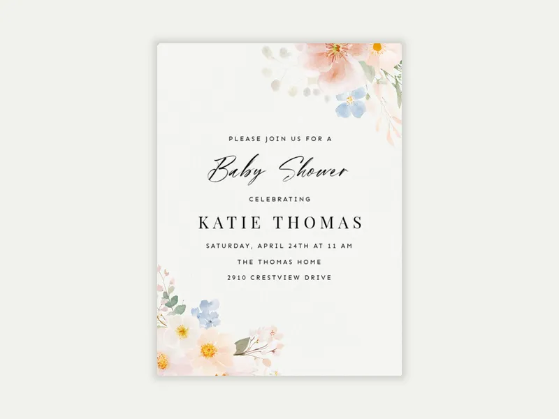 Blossom Corner Invitation free template design