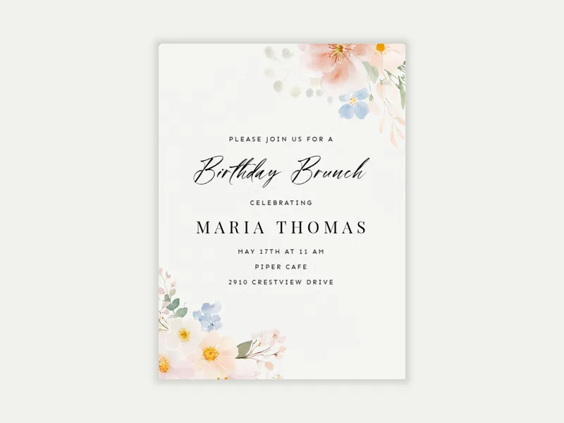Blossom Corner Invitation free template design