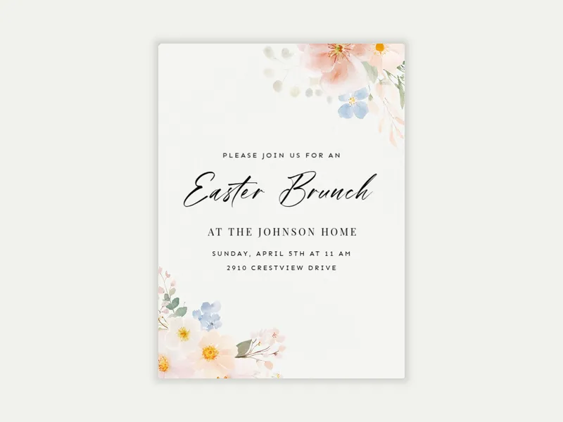 Blossom Corner Invitation free template design