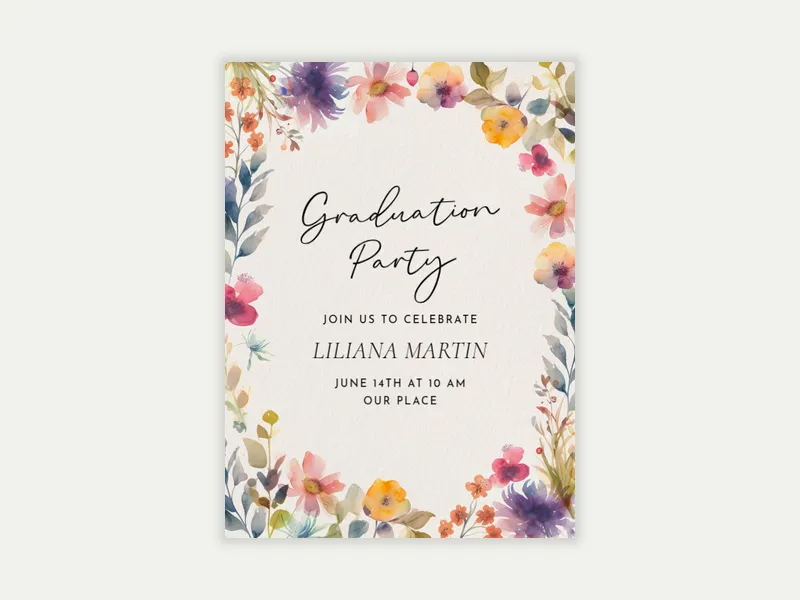 Baby Blossoms - graduation - Invitation