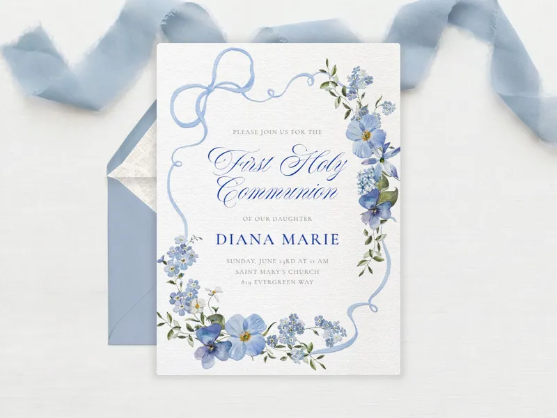 Something Blue Invitation premium template design