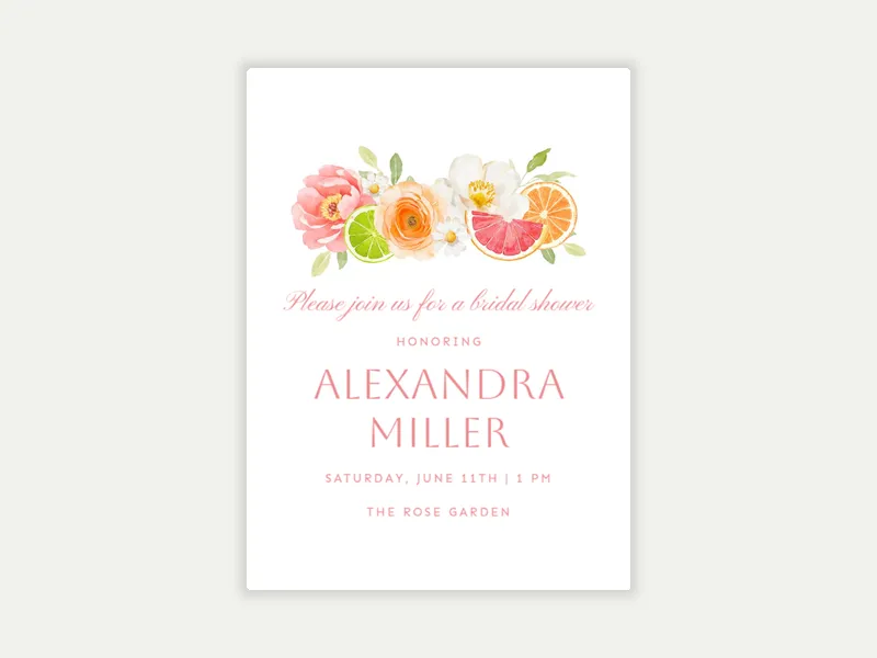 Brilliant Bouquet Invitation free template design