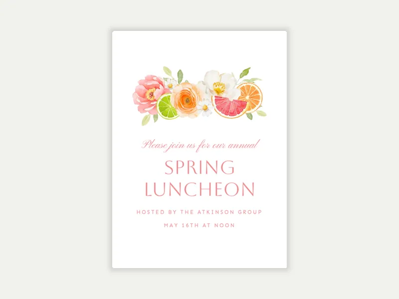 Brilliant Bouquet Invitation free template design