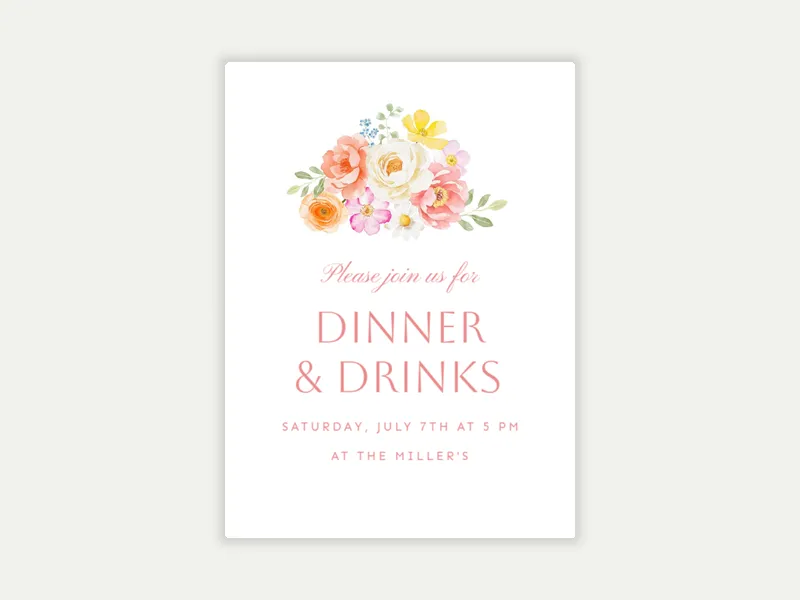 Brilliant Bouquet Invitation free template design
