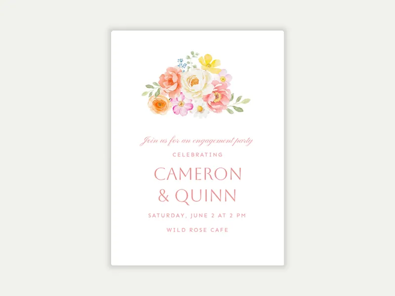 Brilliant Bouquet - engagement - Invitation