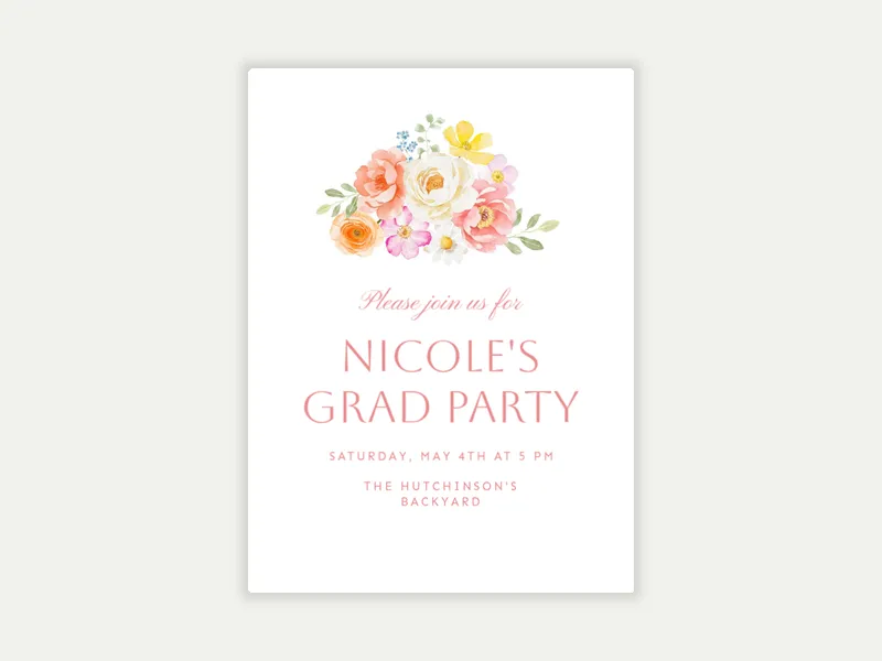 Brilliant Bouquet Invitation free template design