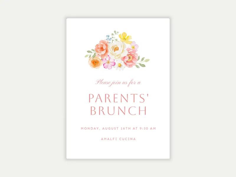 Brilliant Bouquet Invitation free template design