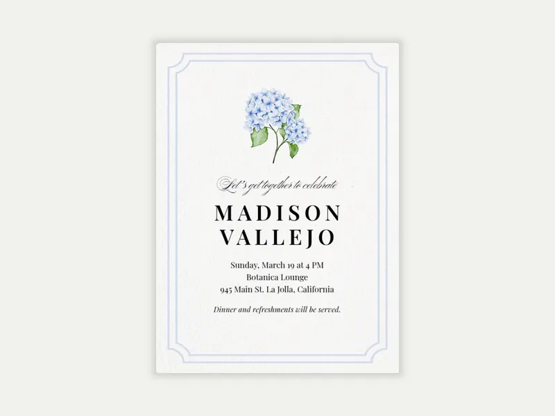 Delicate Blooms Invitation free template design