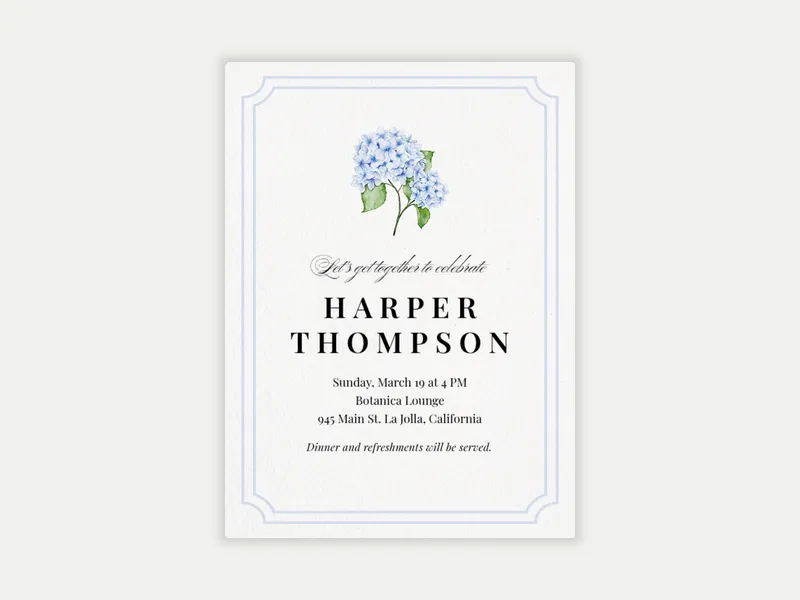 Delicate Blooms Invitation free template design