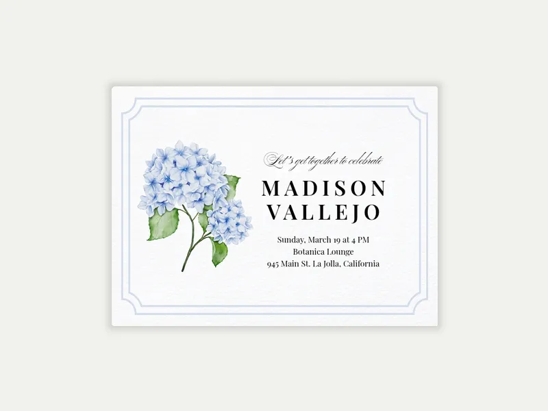 Delicate Blooms Invitation free template design