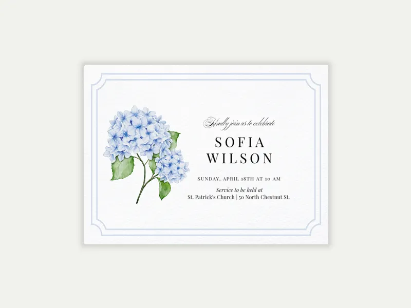 Delicate Blooms - christening - Invitation