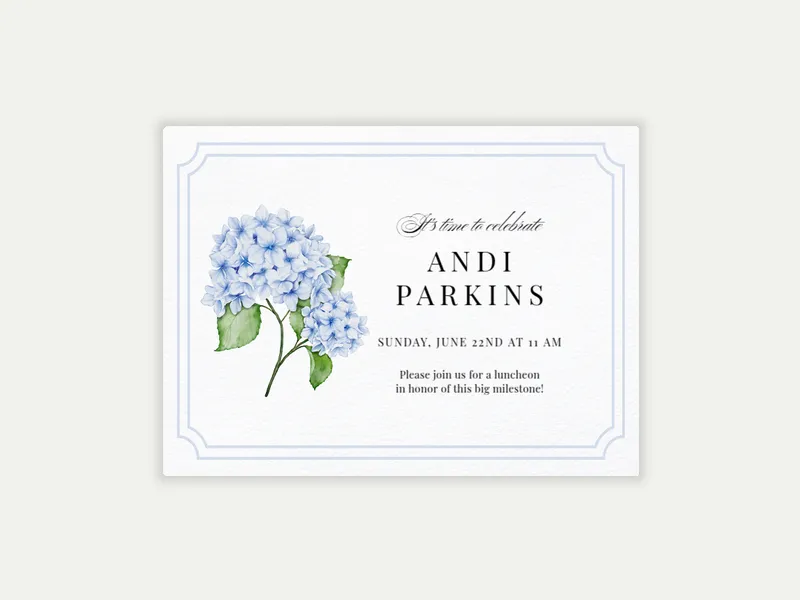 Delicate Blooms Invitation free template design