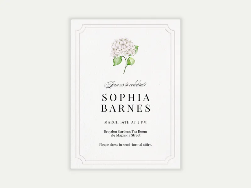 Delicate Blooms Invitation free template design
