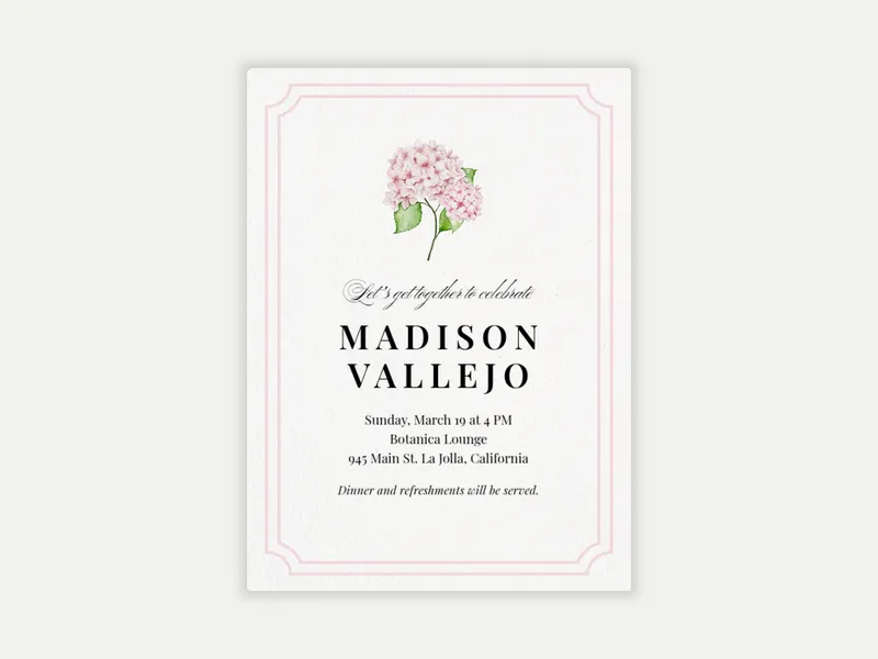 Delicate Blooms Invitation free template design