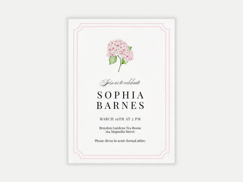 Delicate Blooms Invitation free template design