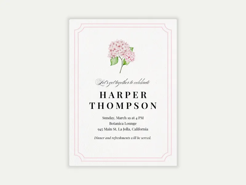 Delicate Blooms Invitation free template design