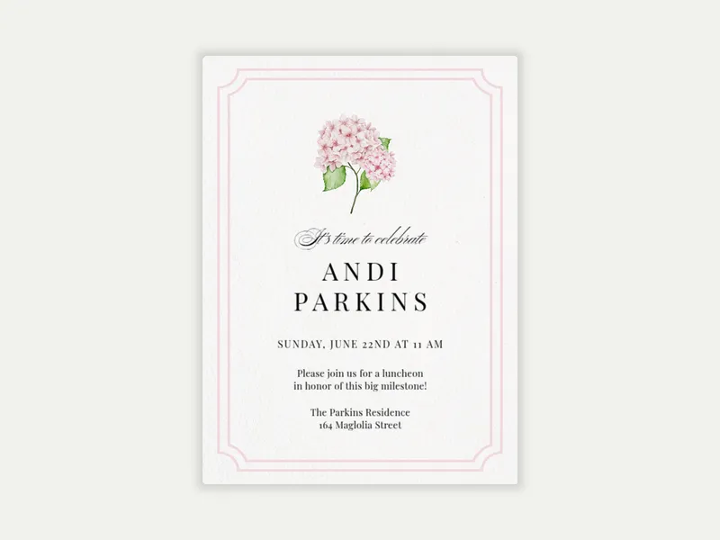 Delicate Blooms Invitation free template design
