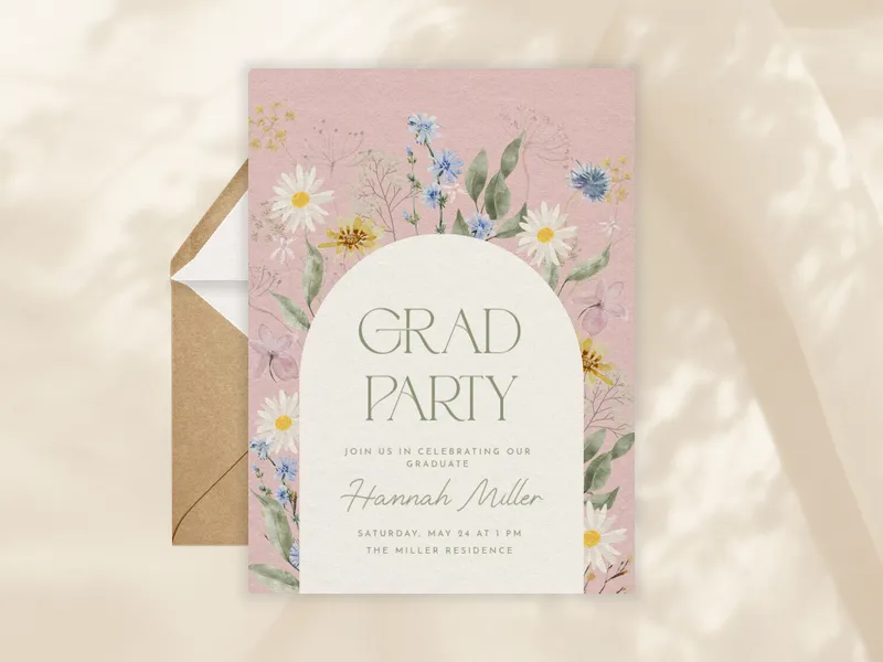 Delicate Florals Invitation premium template design