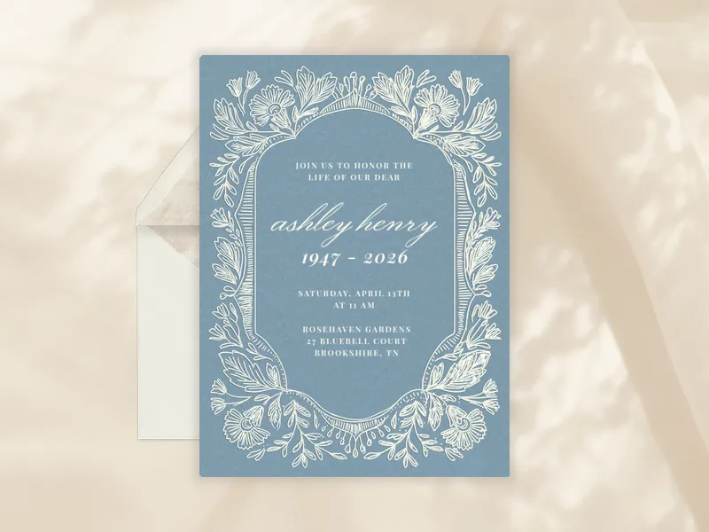 Wildflower Wreath - funeral_memorial_service - Invitation