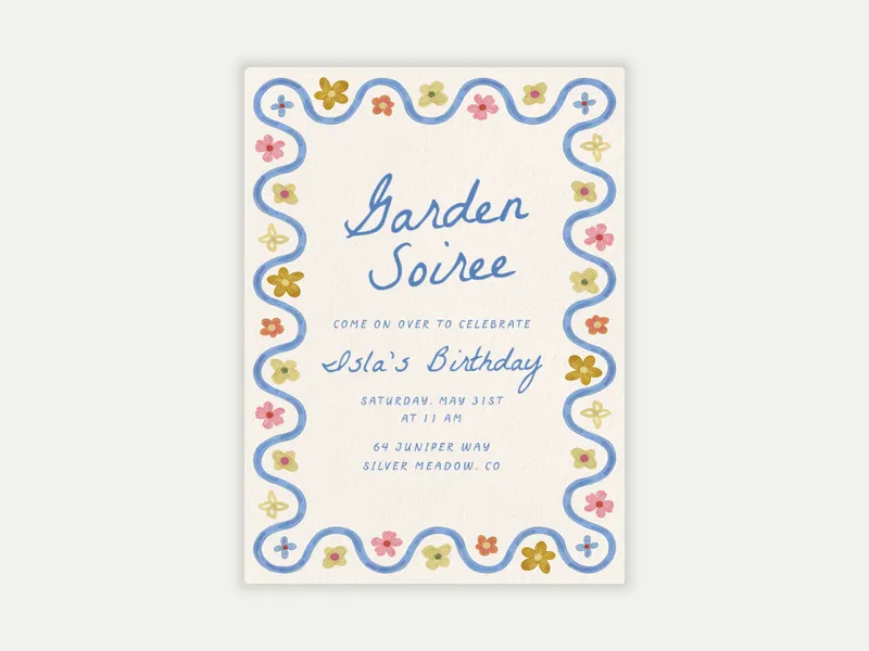 Spring Swirls - adults - Invitation