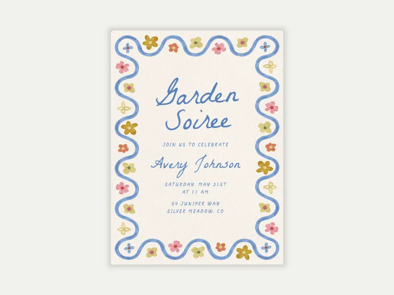 Spring Swirls Invitation free template design