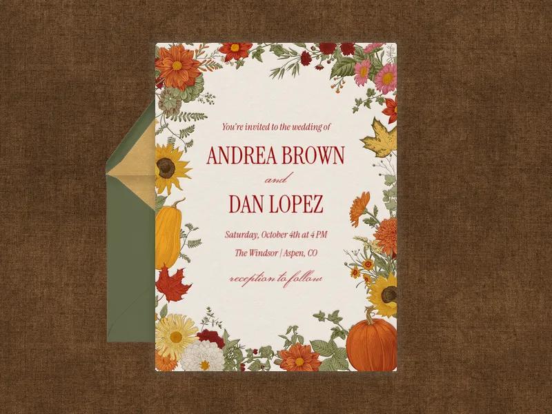 Sunflower & Squash Invitation premium template design