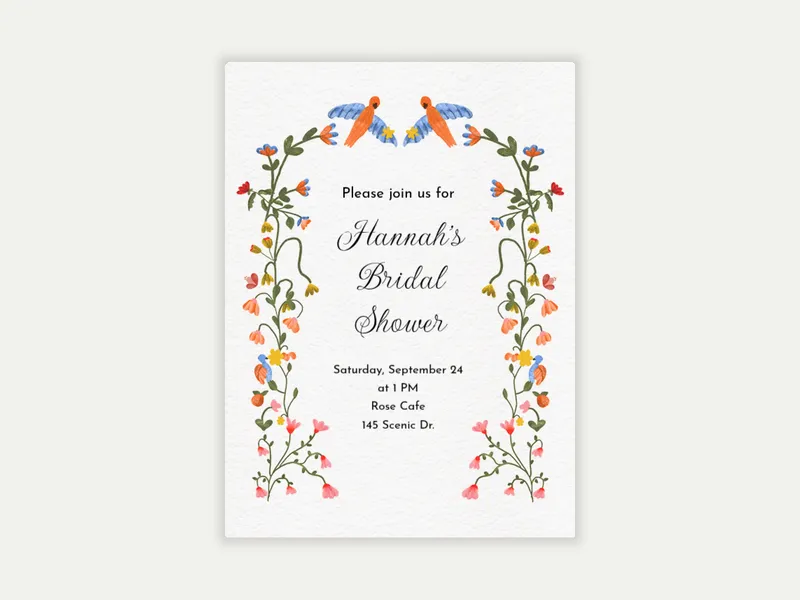 Bright Little Blooms Invitation free template design