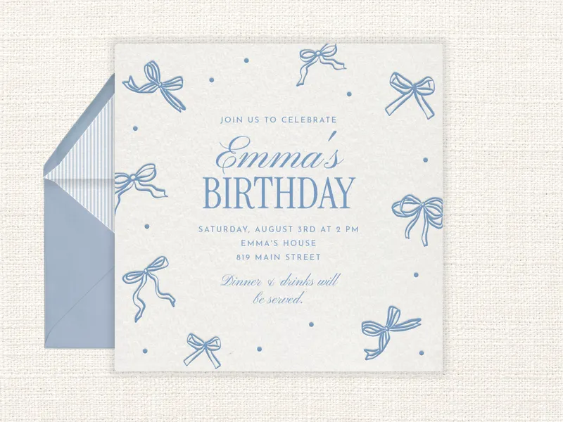 Delicate Bows - football - Invitation