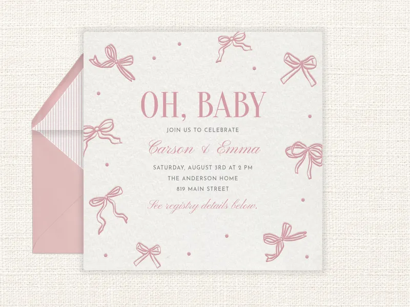 Delicate Bows Invitation premium template design