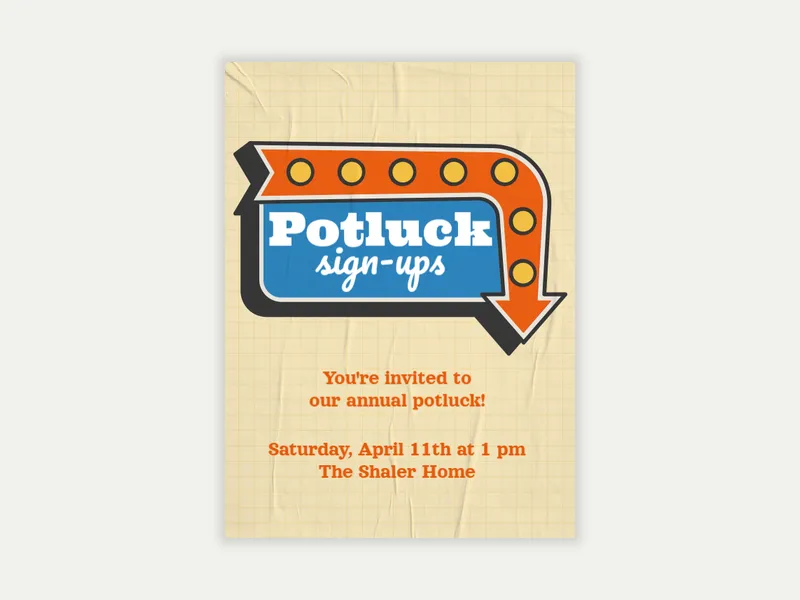 Potluck Sign Up - potluck - Invitation