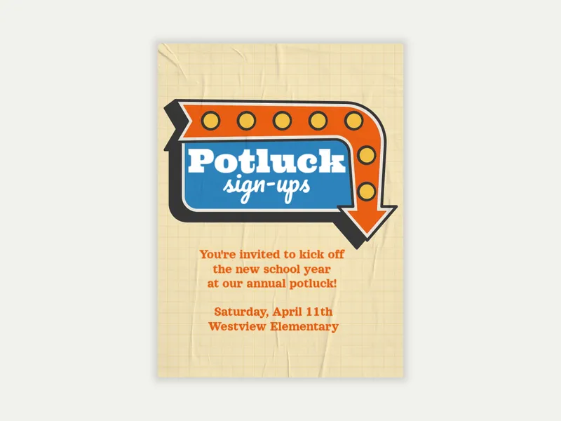 Potluck Sign Up Invitation free template design