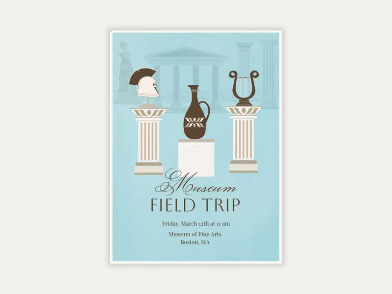 Sculpture Museum Invitation free template design