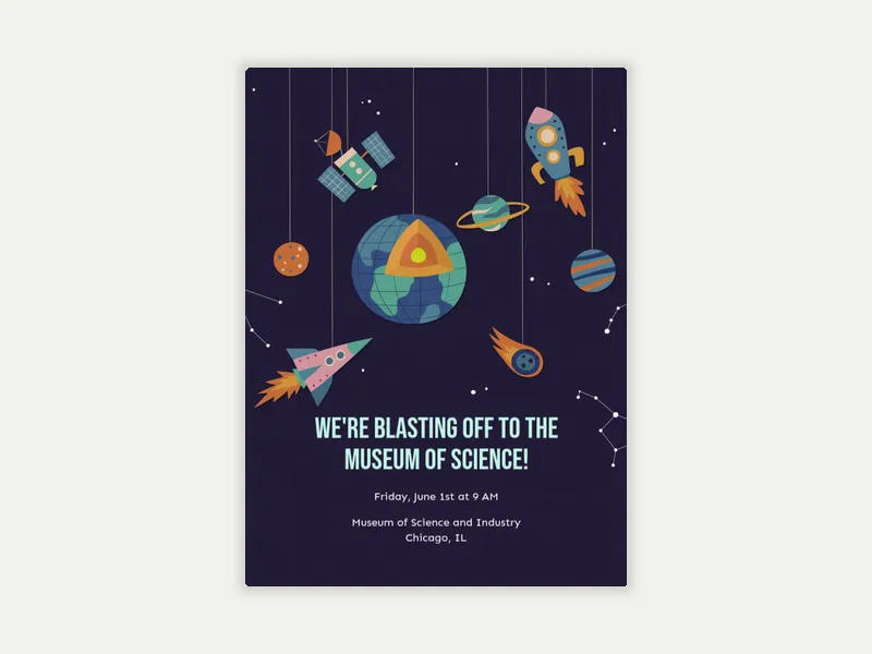Science Museum Invitation free template design