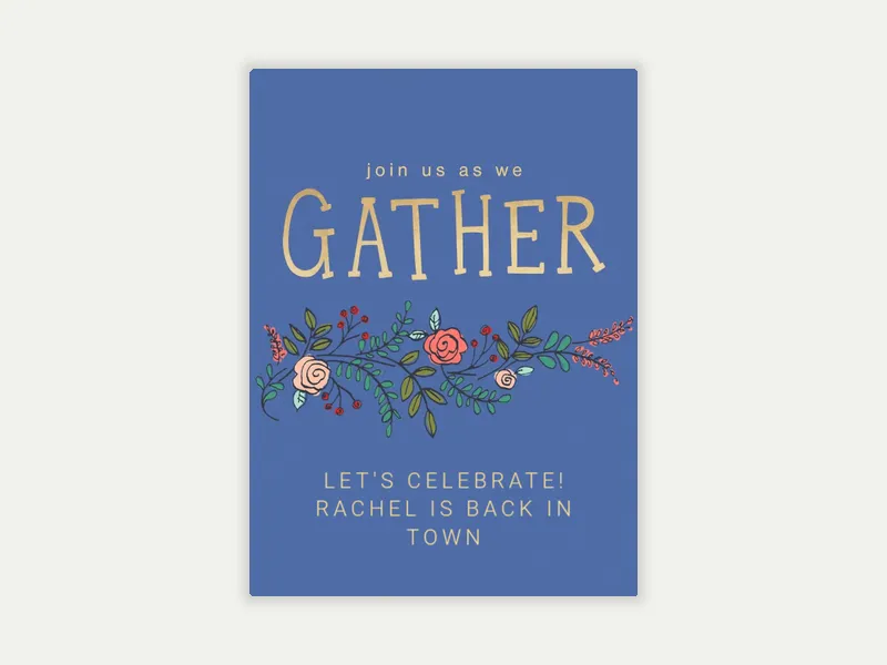 Gather Fall Laurels Invitation free template design