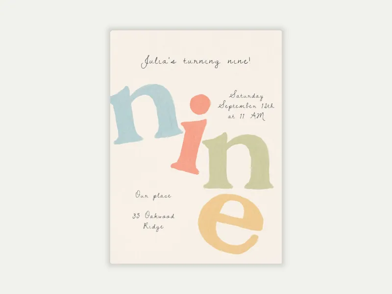 Letter Drop Invitation free template design